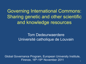 Governing International Commons - BIOGOV