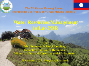 Water Resources Management in Lao PDR By