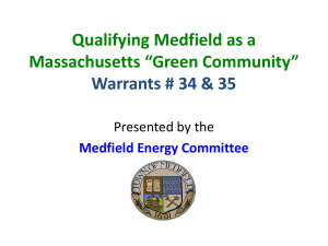 Medfield Green Community Public Forum April 3, 2014
