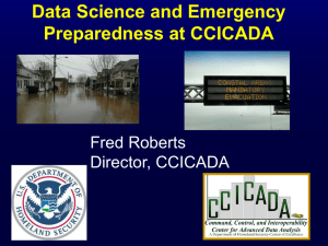 Data Science and Emergency Preparedness at CCICADA