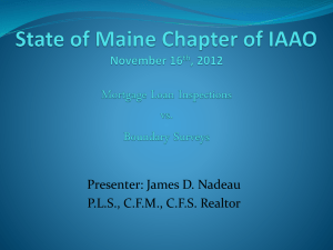 State of Maine Chapter of IAAO November 16th, 2012 Mortgage