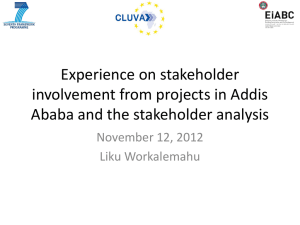 Experience on stakeholder involvement from projects in