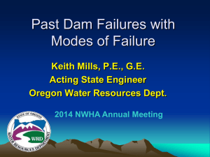 Major Historical Dam Failures with Modes of Failure