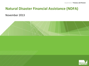 Natural Disaster Financial Assistance (NDFA)