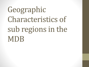 Geographic Characteristics of sub regions in the MDB