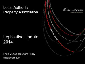 Property Legislative Update 2014