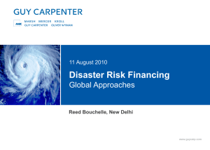 Disaster Risk Financing The Role of the Reinsurance Intermediary