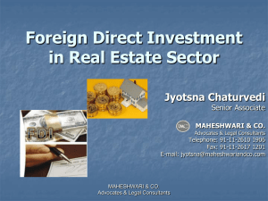 Foreign Direct Investment in Real Estate Sector
