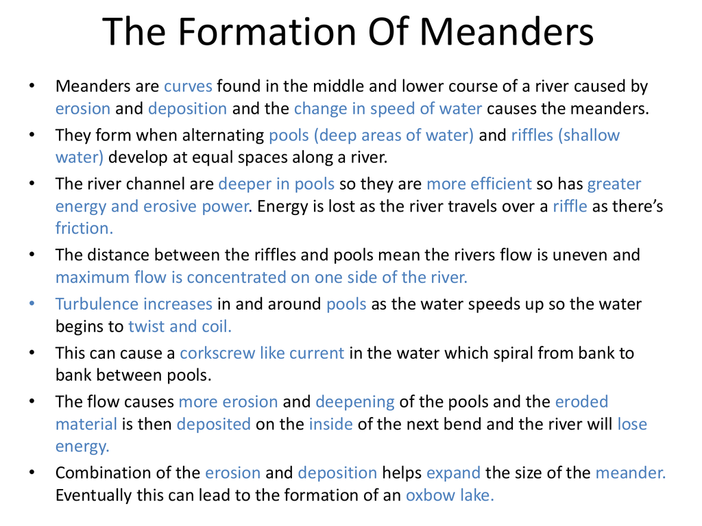 formation of a meander