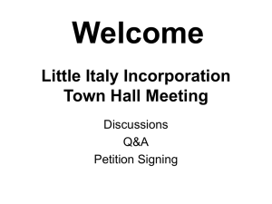 Little Italy Incorporation Town Hall Meeting