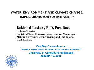 WATER, ENVIRONMENT AND CLIMATE CHANGE