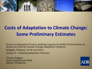 Adaptation Cost Estimation - Asia Pacific Adaptation Network