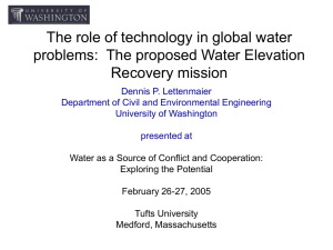 Presentation by D. Lettenmaier to Water as a Source of Conflict and