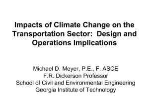 Impacts of Climate Change on the Transportation Sector: Design and