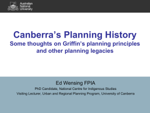 Canberra`s Planning History - Institute for Governance and Policy