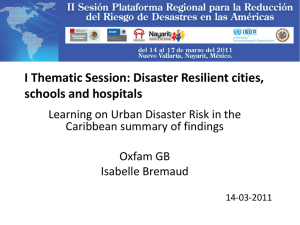 Oxfam GB Learning on Urban Disaster Risk in the Caribbean