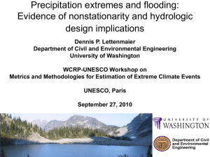 Precipitation extremes and flooding: Evidence of nonstationarity and