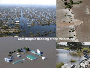 Catastrophic flooding of the Mississippi Rivers and floodplains