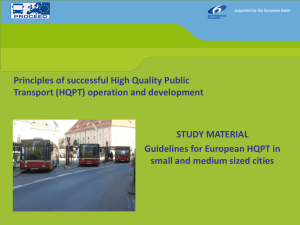 Guidelines for European HQPT in small and medium sized cities