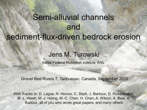 Semi-alluvial channels and sediment-flux-driven bedrock