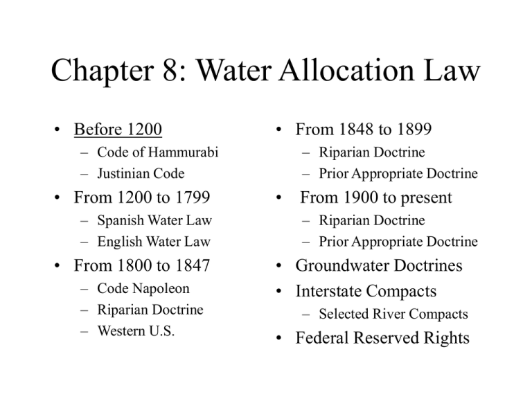 8 Water Allocation Law