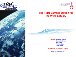 Tidal Barrage Option Presentation for Wyre – Feb 2011