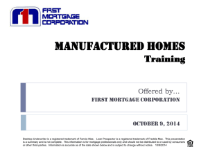 Manufactured Homes in - First Mortgage Corporation