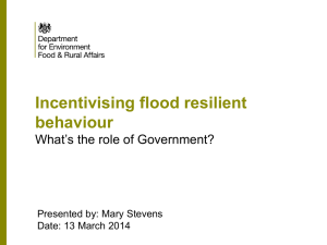 Incentivising flood resilient behaviour What`s the role of Government?
