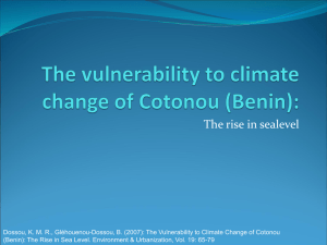 The vulnerability to climate change of Cotonou (Benin):