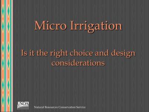 Micro Irrigation Design Procedure