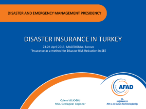 Disaster insuriance in Turkey