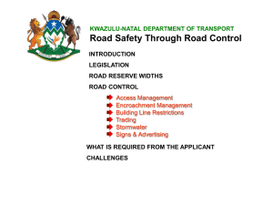 Road Safety through control (Dept of Transport)