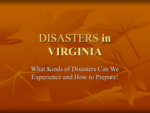 Disasters in Virginia - Virginia Commonwealth University