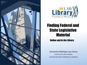Finding Federal and State Legislative Material