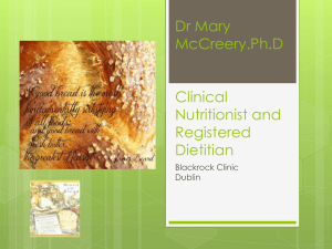 Dr Mary McCreery.Ph.D Clinical Nutritionist and Dietitian