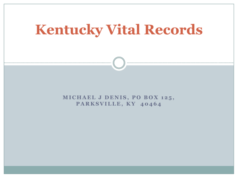kentucky vital records