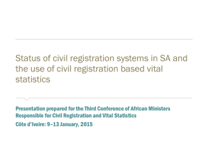 Status of civil registration systems in SA and the use of civil