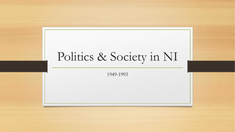 Politics Society In NI