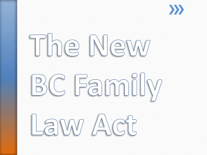 The New Family Law Act in BC - Batchelor Stamm Law Corporation