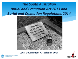 Burial and Cremation Act 2013 - Adelaide Cemeteries Authority
