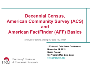 (ACS) and American FactFinder (AFF) Basics