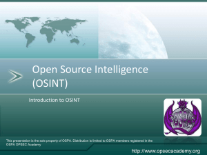 Intro to Open Source Intelligence