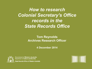 Colonial Secretary - State Records Office of Western Australia