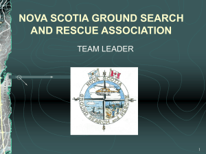 Halifax Regional Search and Rescue Team Leader Module