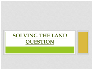 SOLVING THE LAND QUESTION