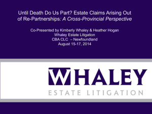Estate Claims Arising out of (Re) Partnerships