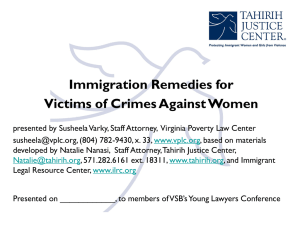 Immigration Remedies for Victims of Crimes