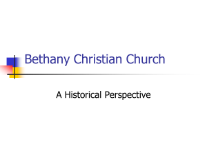 In the Beginning … - Bethany Christian Church