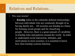 Families, Kinship, Descent