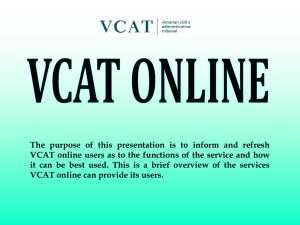 VCAT Online training presentation